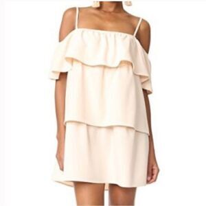 Black Halo Santos Buttercream Tiered Ruffle Mini Dress